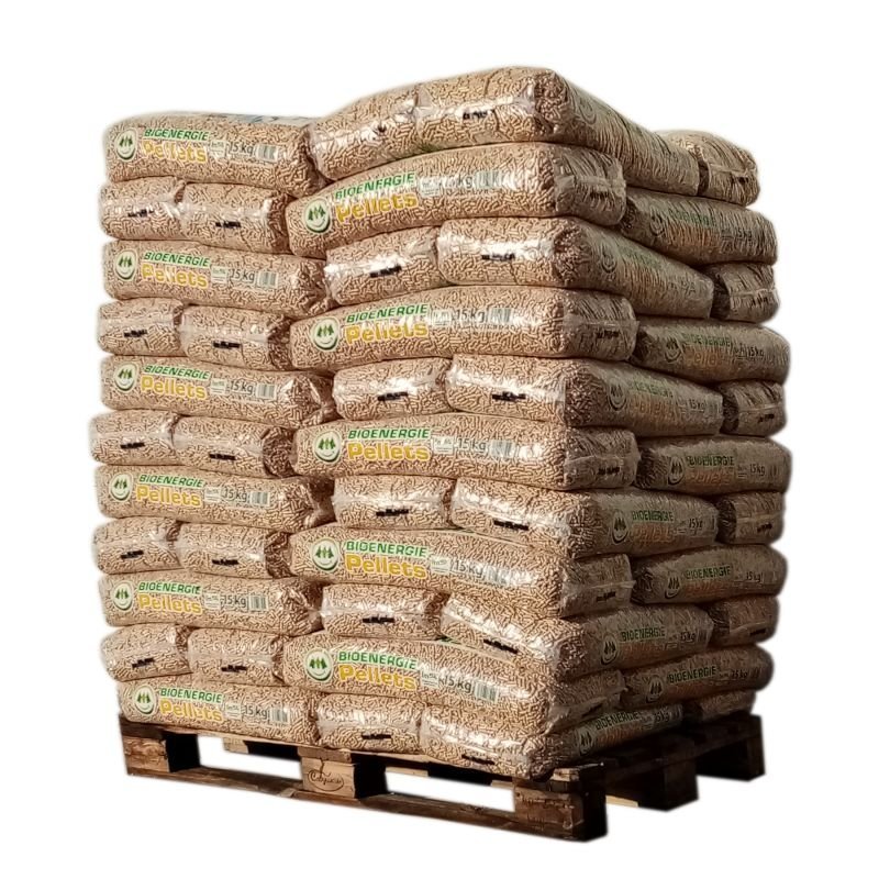 Pellet BIO ENERGIE – Palette de 66 Sacs de 15 KG